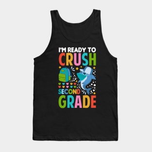 I'm Ready To Crush Second Grade Shark Back To School Tank Top